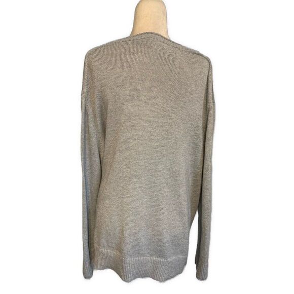 Ella Moss Anthropologie Solid Gray Long Sleeve Crew Neck Knit Sweater Xxl - Picture 2 of 4